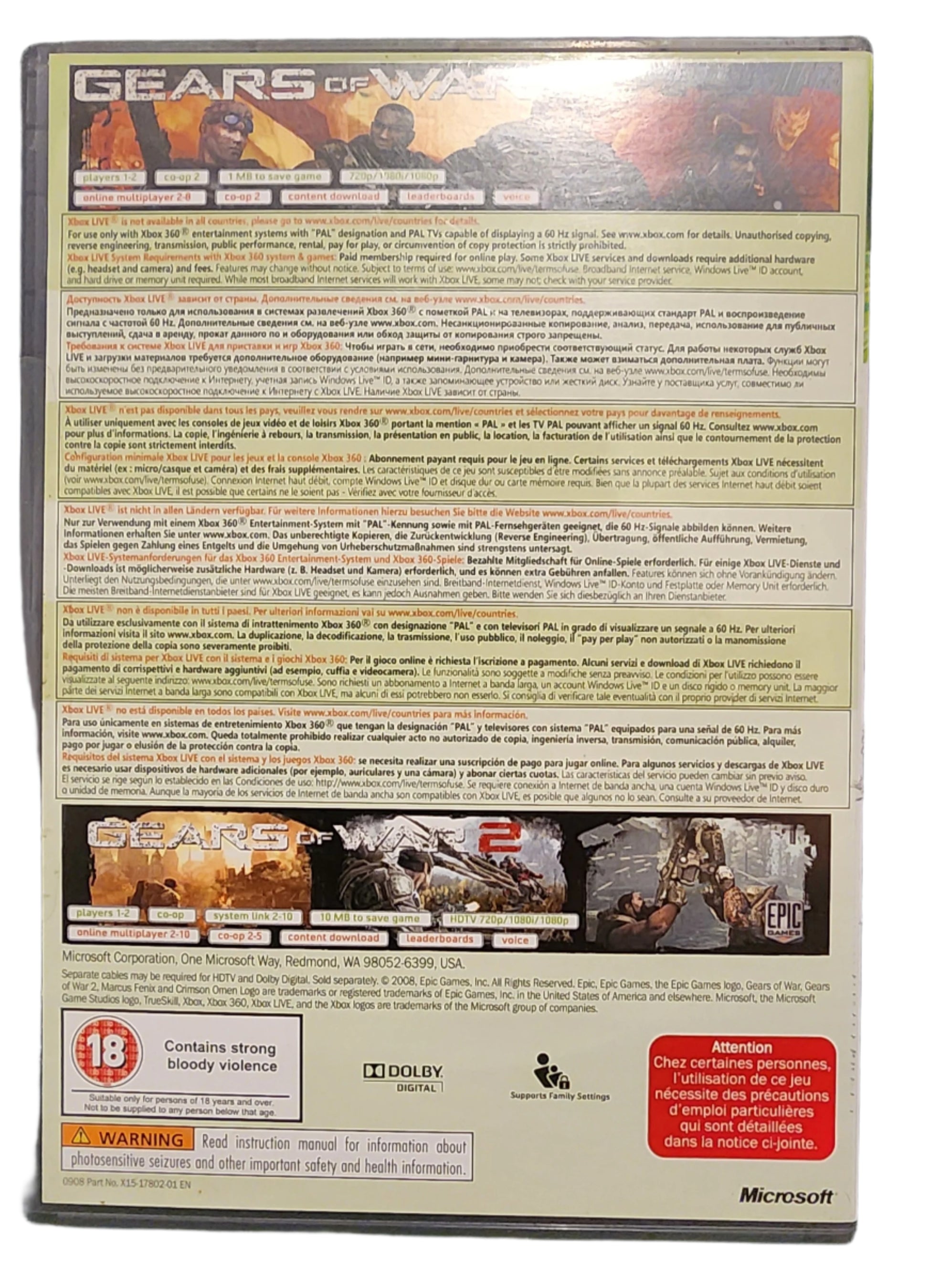 Gears of War 1 & 2 Bundle Edition – Video Games – HobbiXchange Christchurch NZ