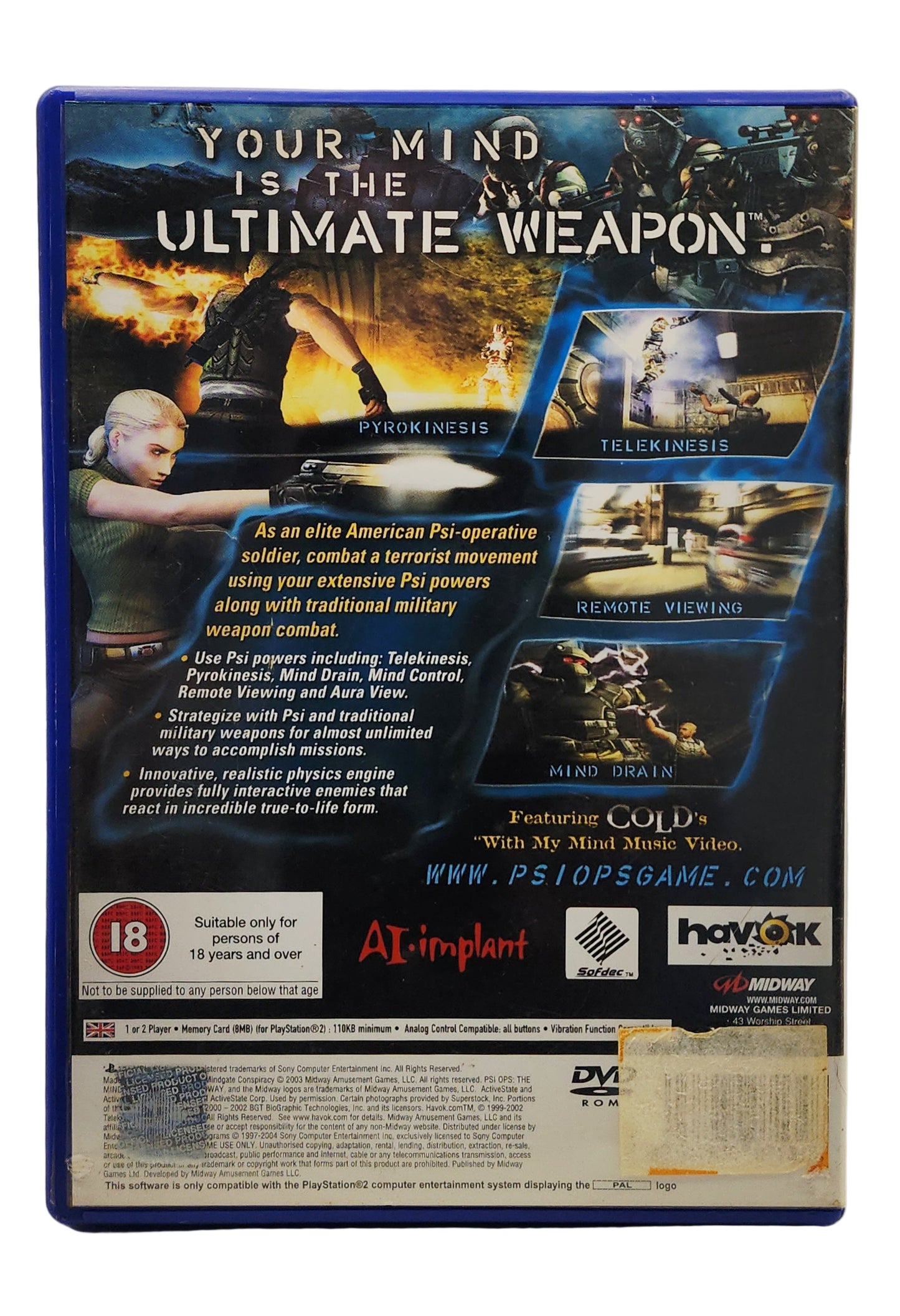 Psi-Ops: The Mindgate Conspiracy – PlayStation 2 (PS2 Game)