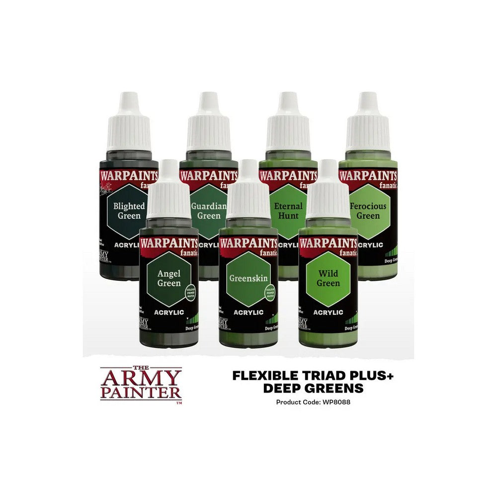 The Army Painter Flexible Triad PLUS+: Deep Greens – contents and painting information