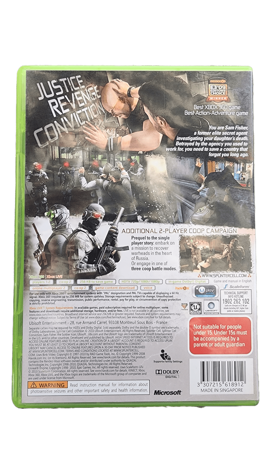 Splinter Cell Conviction (XBOX 360) **COMPLETE** – – HobbiXchange Christchurch NZ