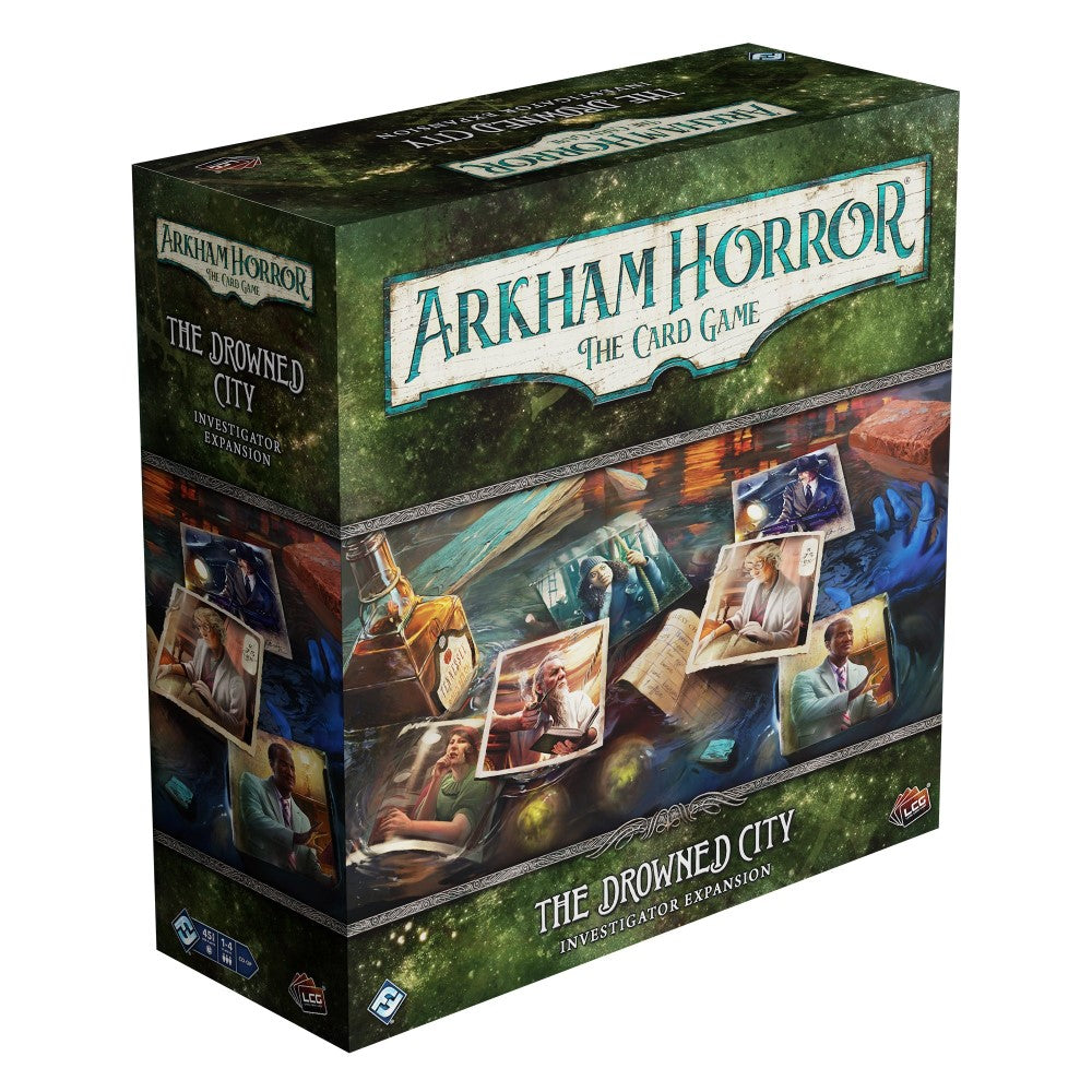Arkham Horror: The Card Game – The Drowned City Investigator Expansion – front cover artwork