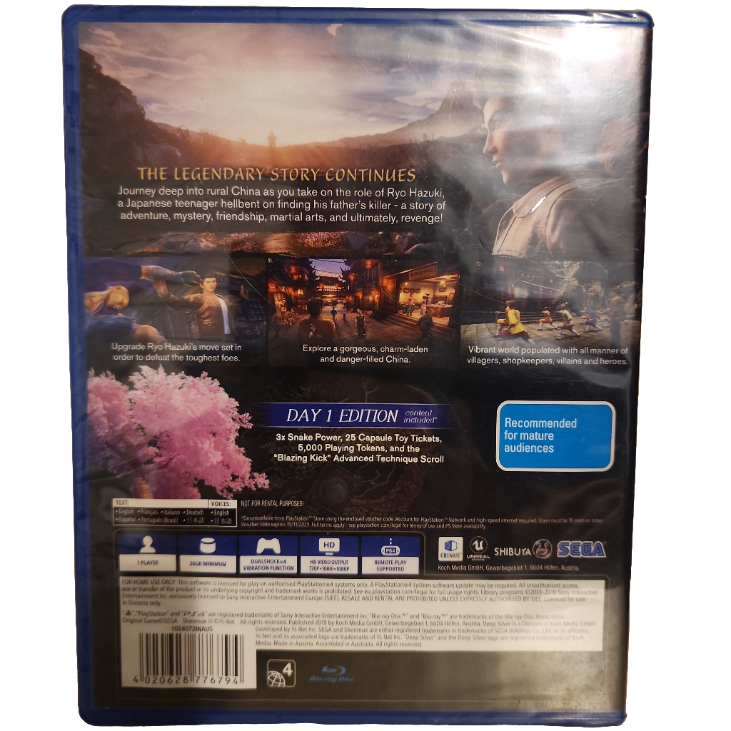 Shenmue 3 Day One Edition – – HobbiXchange Christchurch NZ