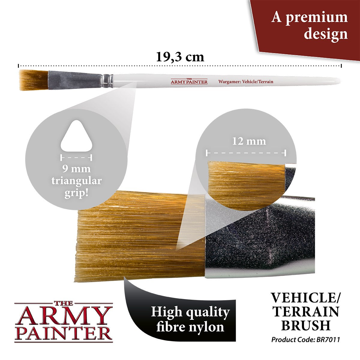 The Army Painter Wargamer Brush: Vehicle & Scenery – dimensions, features and use information