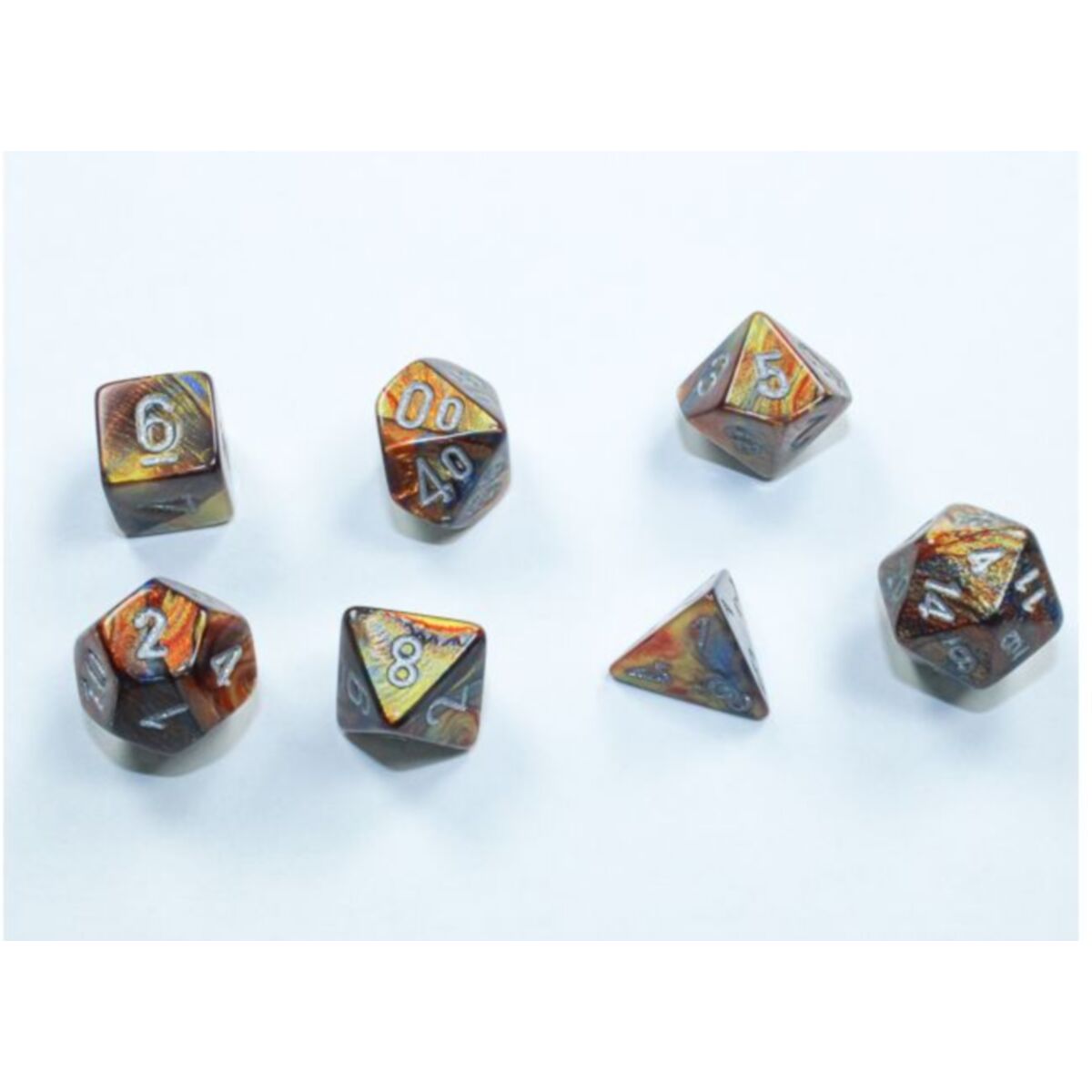 Chessex Lustrous Mini Gold/Silver 7-Piece Dice Set