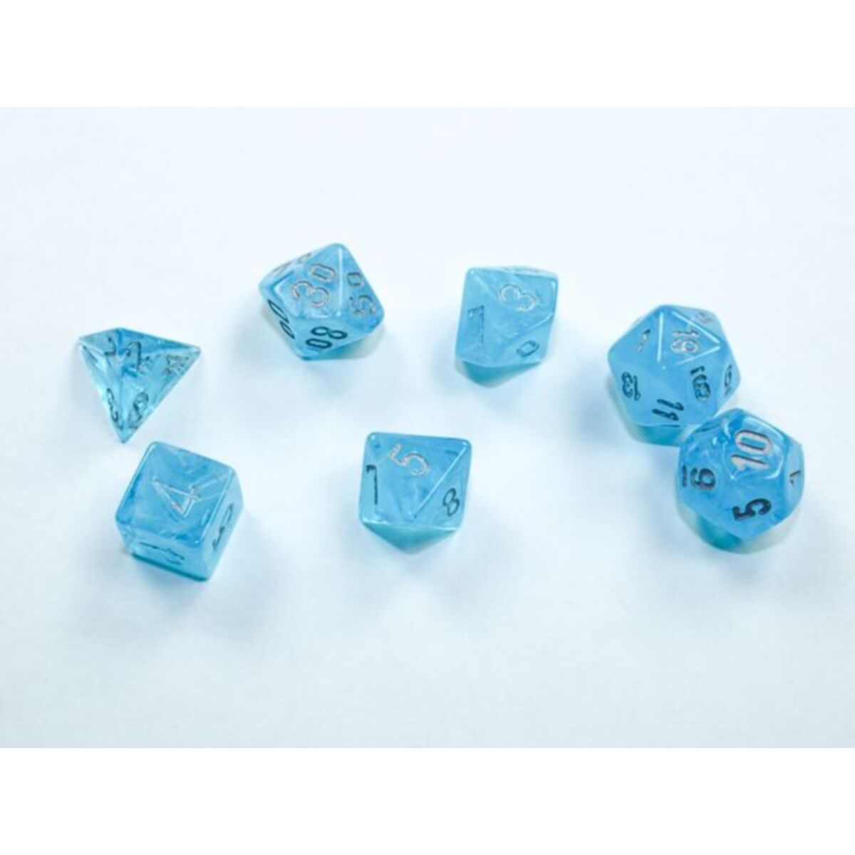 Chessex Luminary Mini Sky/Silver 7-Piece Dice Set