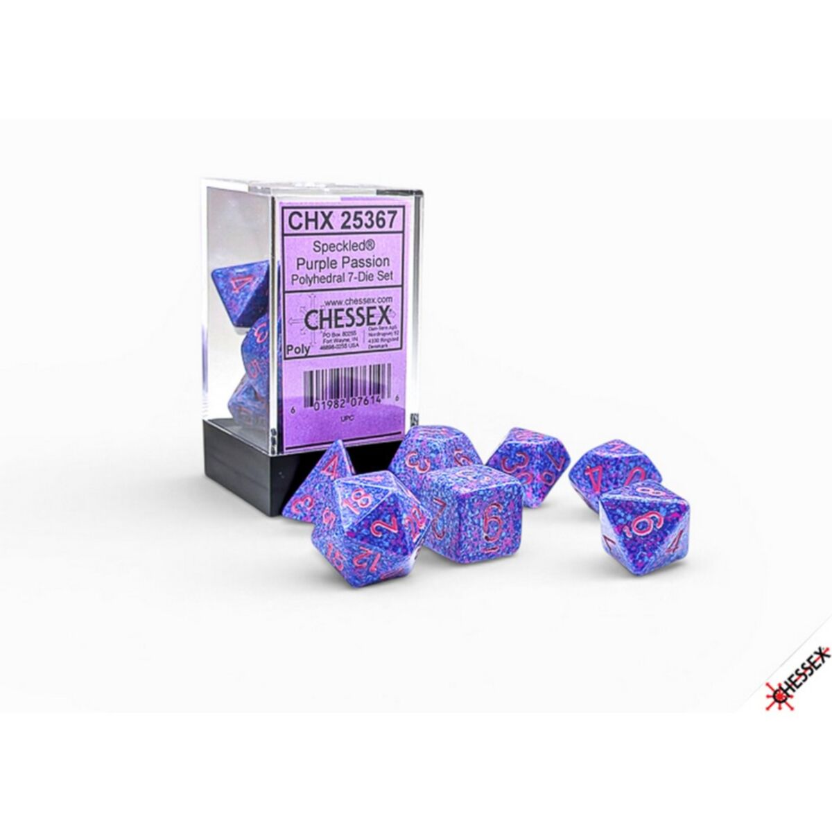Chessex Speckled Purple Passion 7-Piece RPG Dice Set