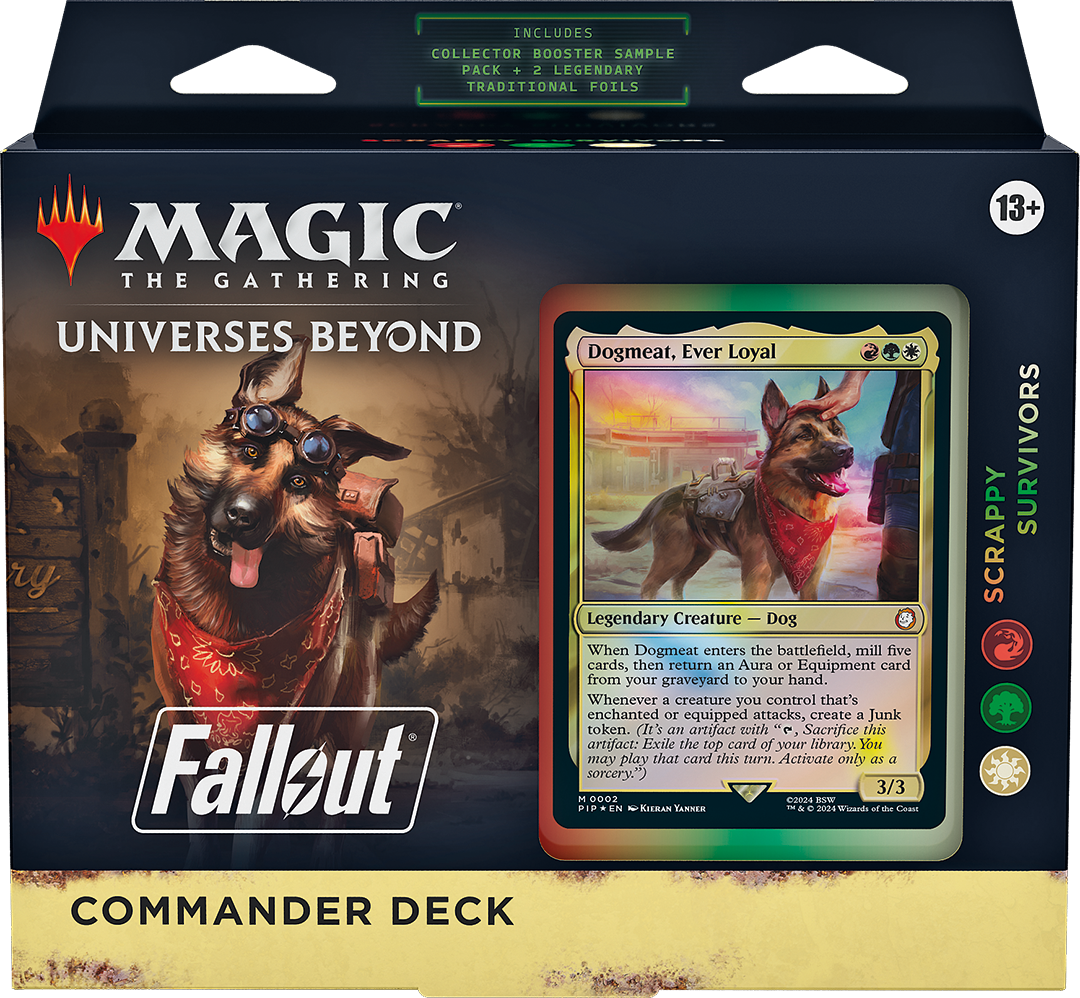 Magic The Gathering Fallout Scrappy Survivors Commander deck official packaging