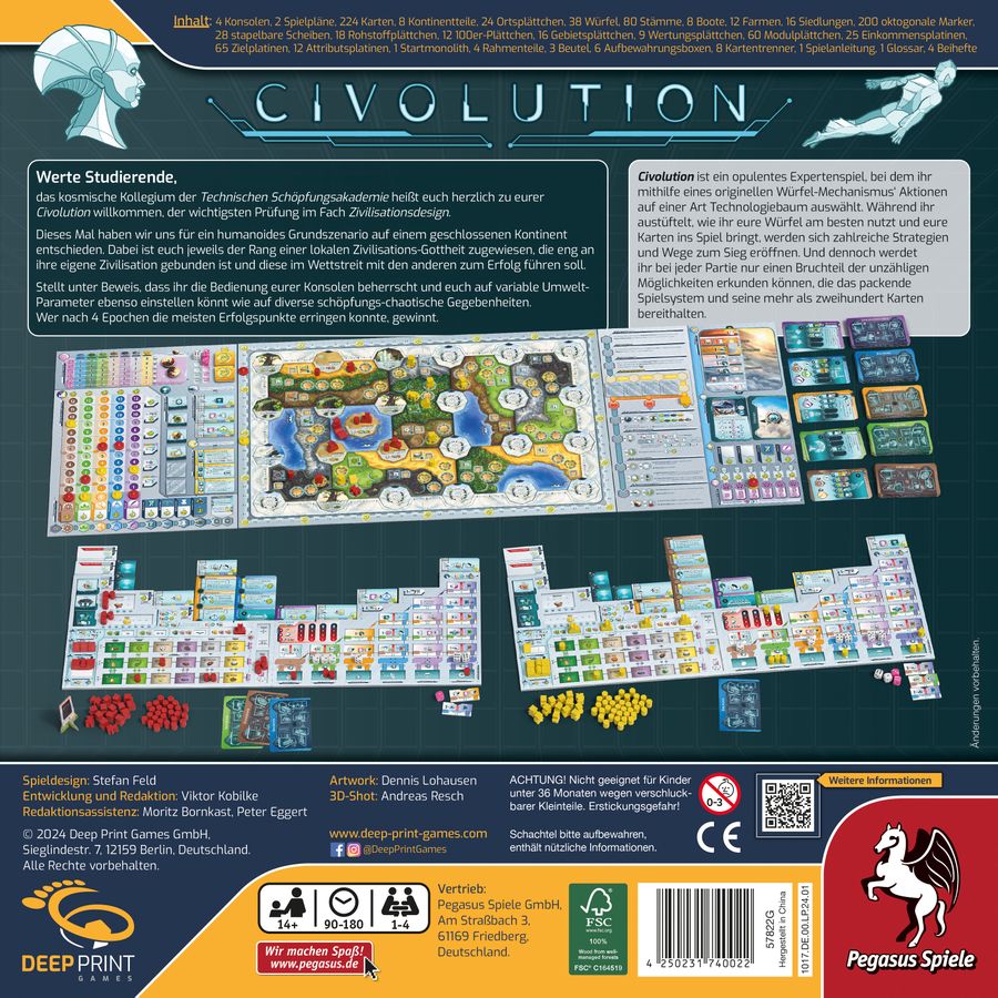Civolution Board Game | Expert Civilization Strategy & Dice Selection Euro Game | 1–4 Players | Ages 14+ | 90–180 Minutes