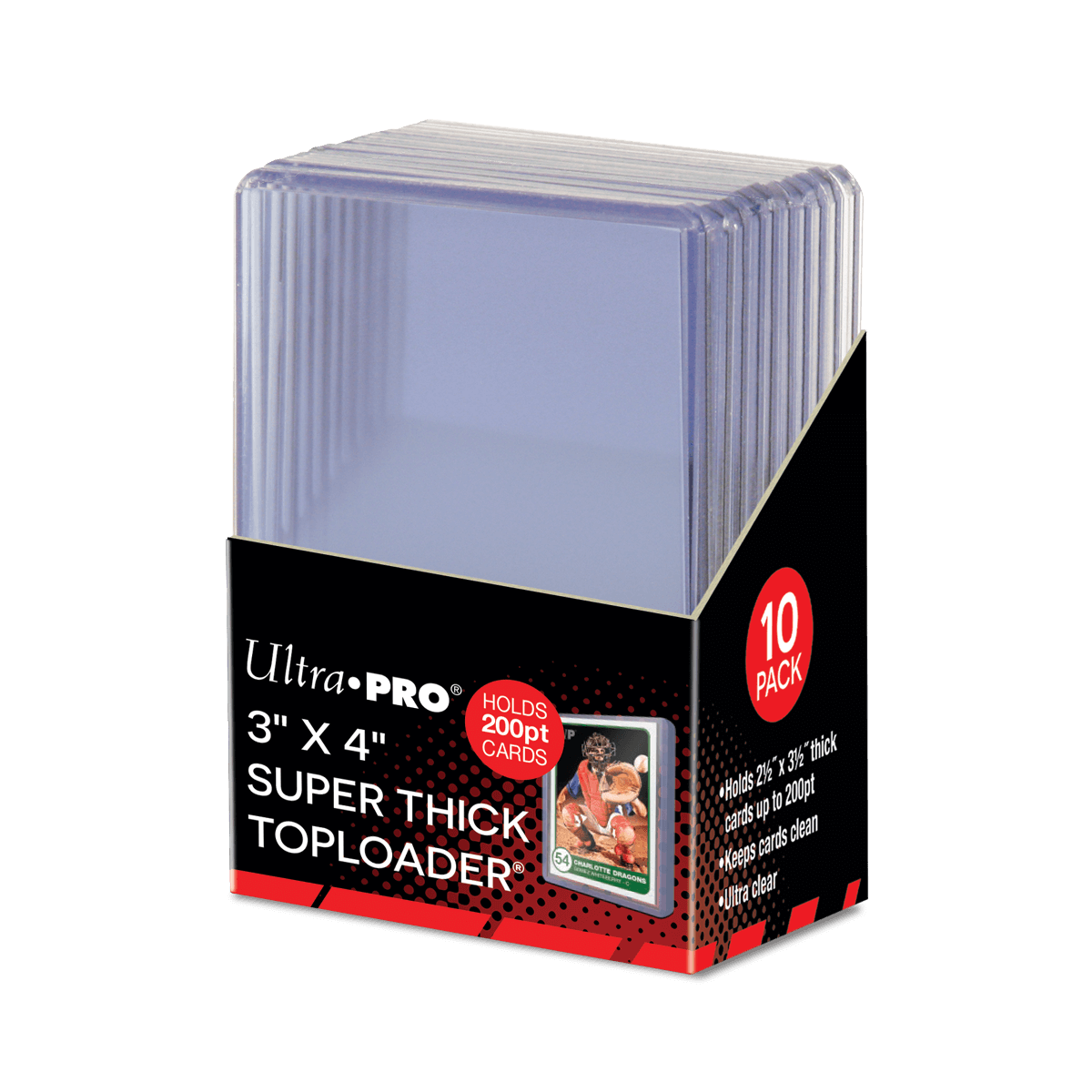 Ultra PRO 3" x 4" Super Thick 200PT Toploader Sleeves (10ct) – UP15286