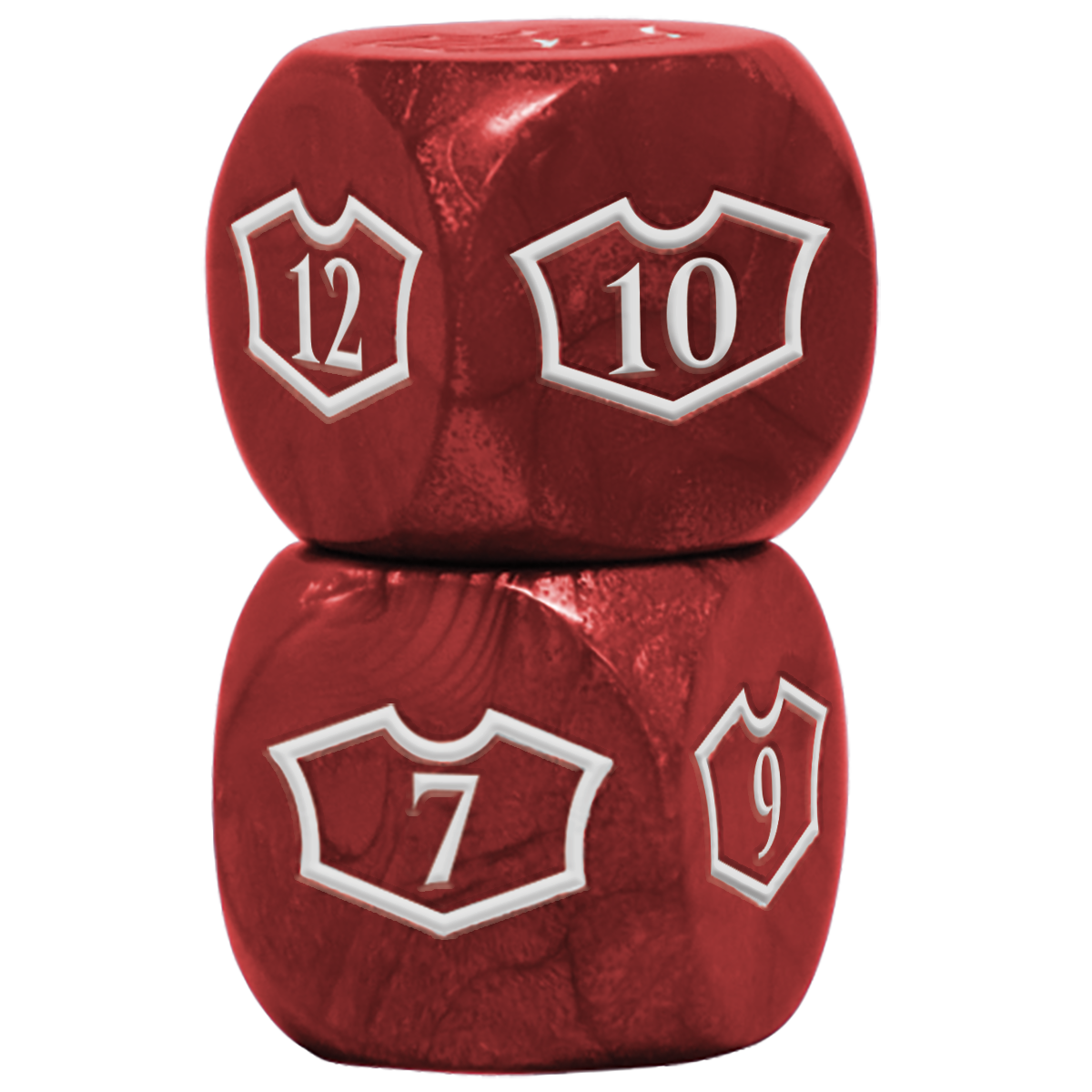 Ultra PRO Deluxe D6 Loyalty Dice Set (4ct) with 7-12 for Magic: The Gathering – Mountain Red – UP18607