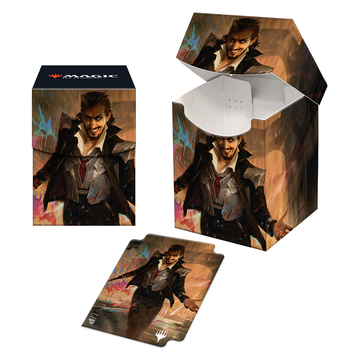 Ultra PRO Streets of New Capenna Anhelo the Deacon Commander 100+ DECK BOX for Magic: The Gathering – UP19340