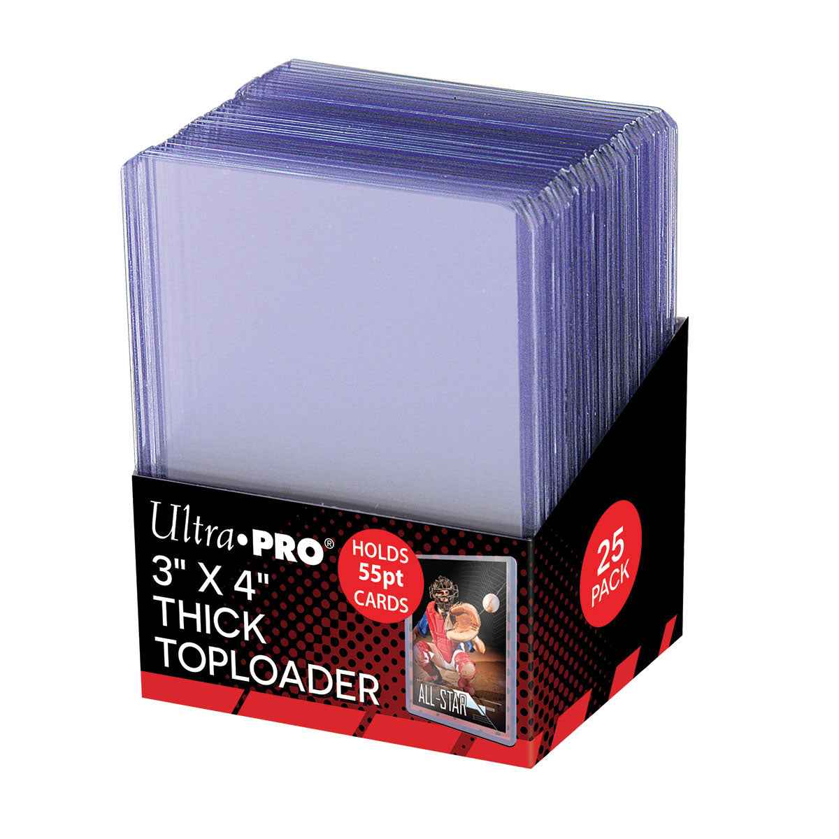 Ultra PRO 3" x 4" Clear Action Packed 55PT Toploader Sleeves (25ct) – UP81181