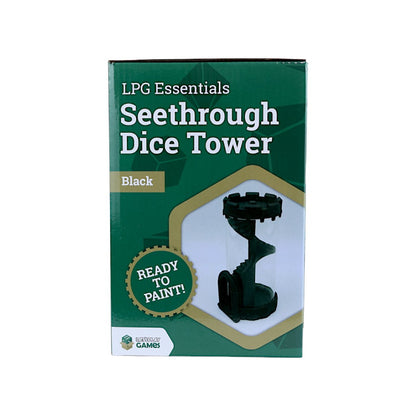 LPG Essentials See-Through Dice Tower – Black – black dice tower packaging