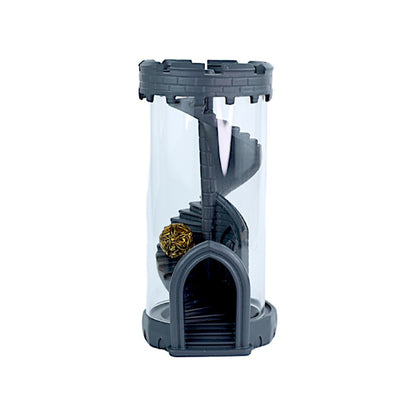 LPG Essentials See-Through Dice Tower – Grey – grey dice tower with transparent sides