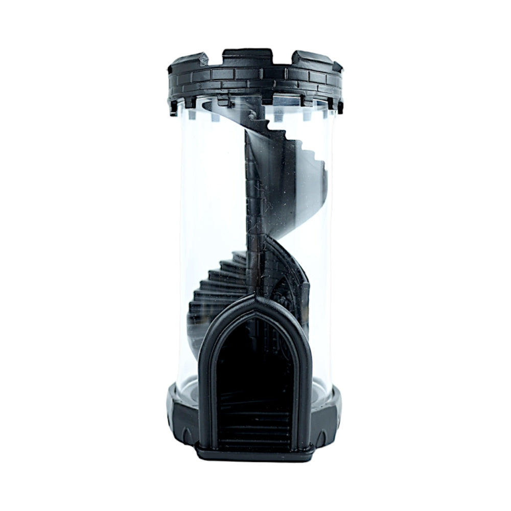 LPG Essentials See-Through Dice Tower – Black – black dice tower with transparent sides
