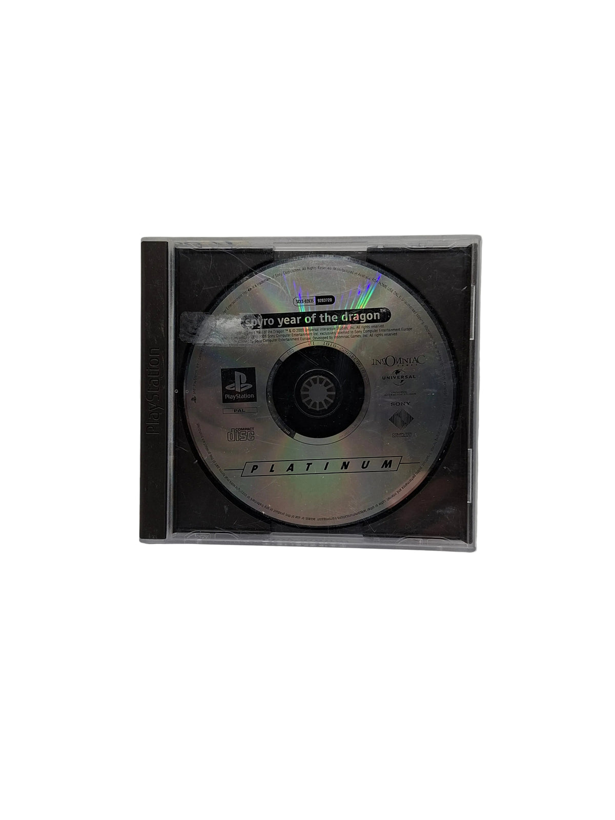 Spyro Year of the Dragon - Platinum - PS1 (Disc and Case Only)