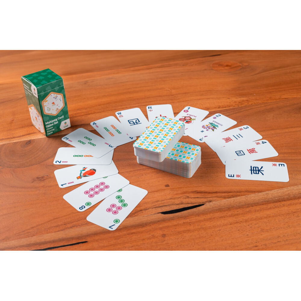 LPG Classics Mahjong Cards Gift Set – Plastic | American Mahjong Playing Cards | 152-Card Set with Jokers & Flowers | Durable & Travel-Friendly