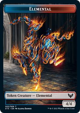 Magic the Gathering Elemental (2) // Fractal (3) Double-Sided Token - HobbiXchange