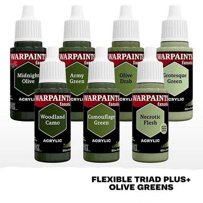 The Army Painter Flexible Triad PLUS+: Olive Greens Triad – contents and painting information