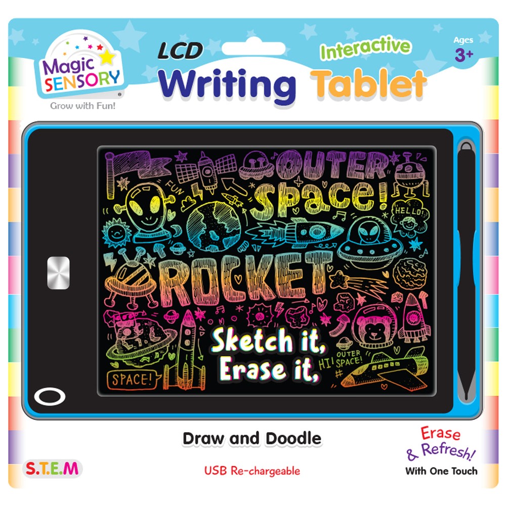 "8.5"" Interactive LCD Writing Tablet - Blue Star (USB Rechargeable)"