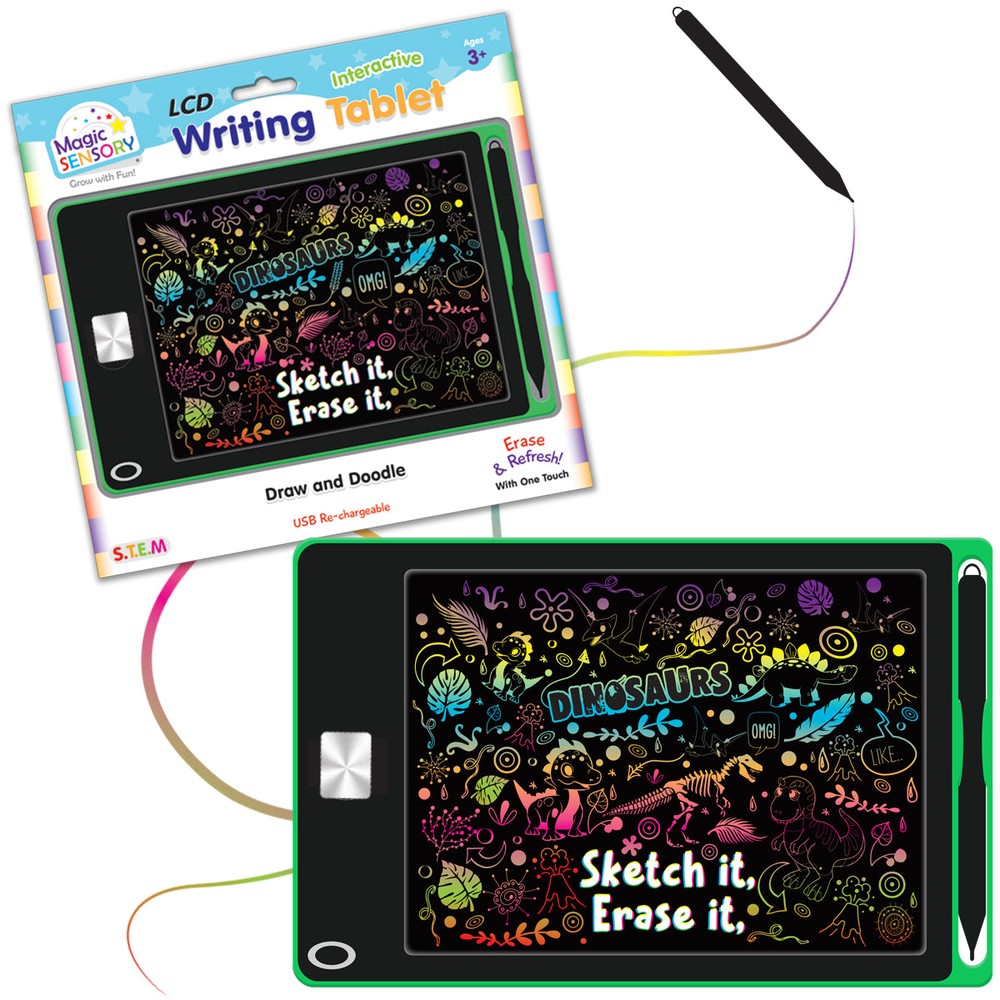 "8.5"" Interactive LCD Writing Tablet - Green Dino (USB Rechargeable)"
