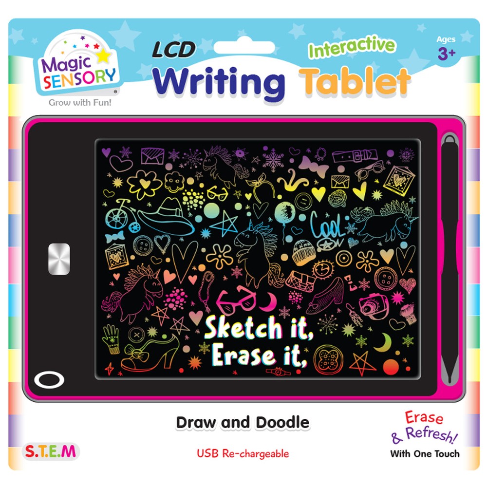 "8.5"" Interactive LCD Writing Tablet - Pink Unicorn (USB Rechargeable)"
