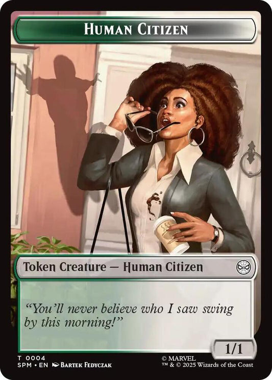 Magic the Gathering Human Citizen // Treasure Double-Sided Token - HobbiXchange