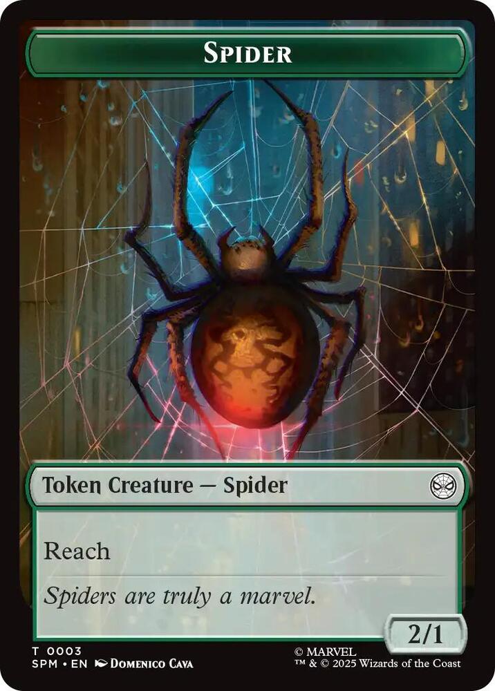 Magic the Gathering Spider (003) // Food (005) Double-Sided Token - HobbiXchange