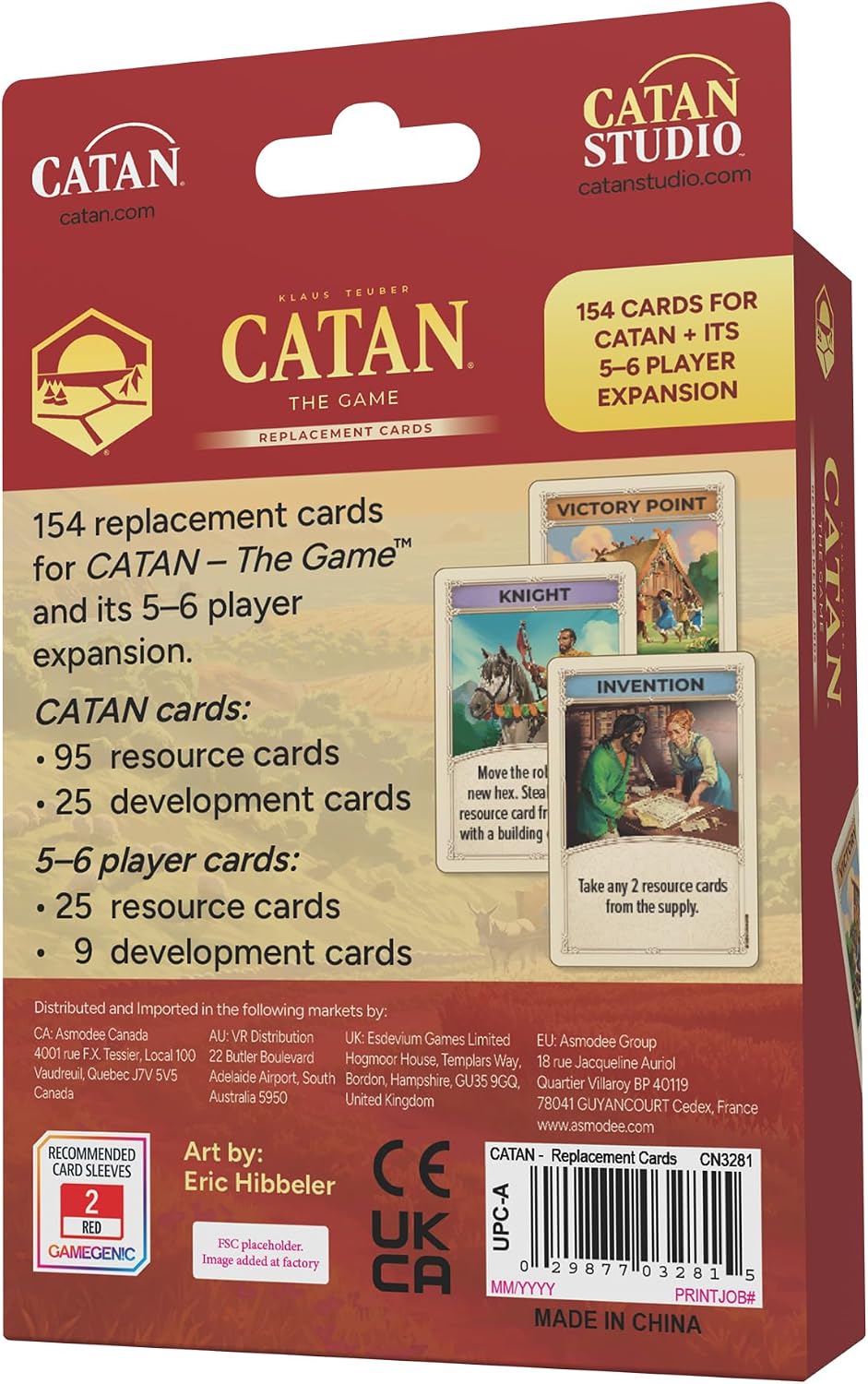 Catan - The Game - Replacement Cards (6th Edition)