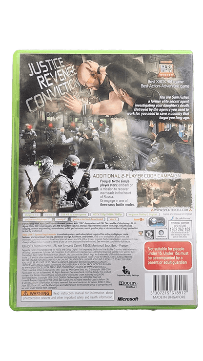 Splinter Cell Conviction (XBOX 360) **COMPLETE** – – HobbiXchange Christchurch NZ