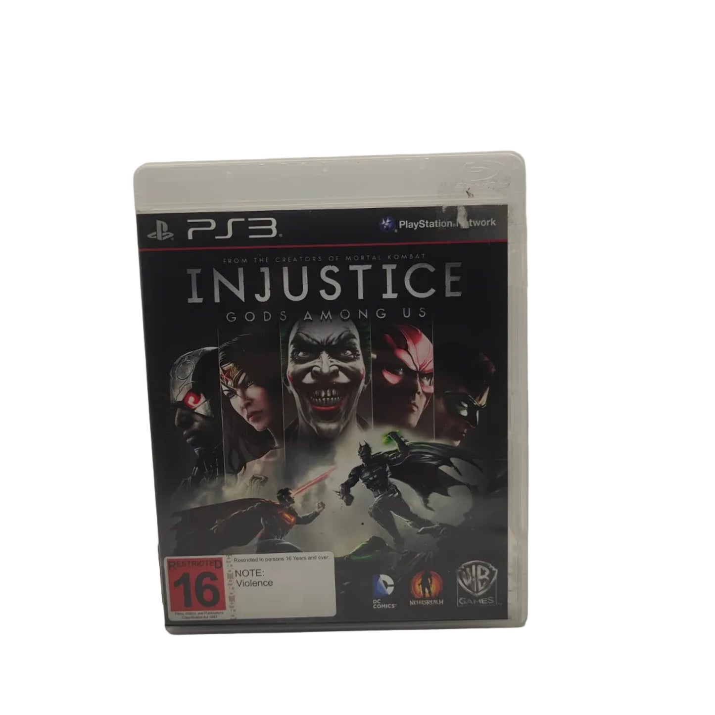 PlayStation 3 game case titled 'Injustice: Gods Among Us'.