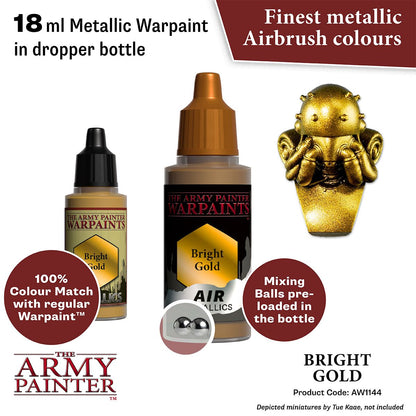 The Army Painter Warpaints Air Metallics: Bright Gold 18 ml – colour and application example