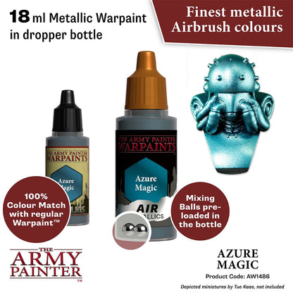 The Army Painter Warpaints Air Metallics: Azure Magic 18 ml – colour and application example