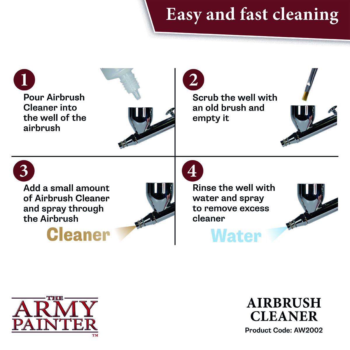 The Army Painter Airbrush Cleaner, 100 ml – dimensions, features and use information