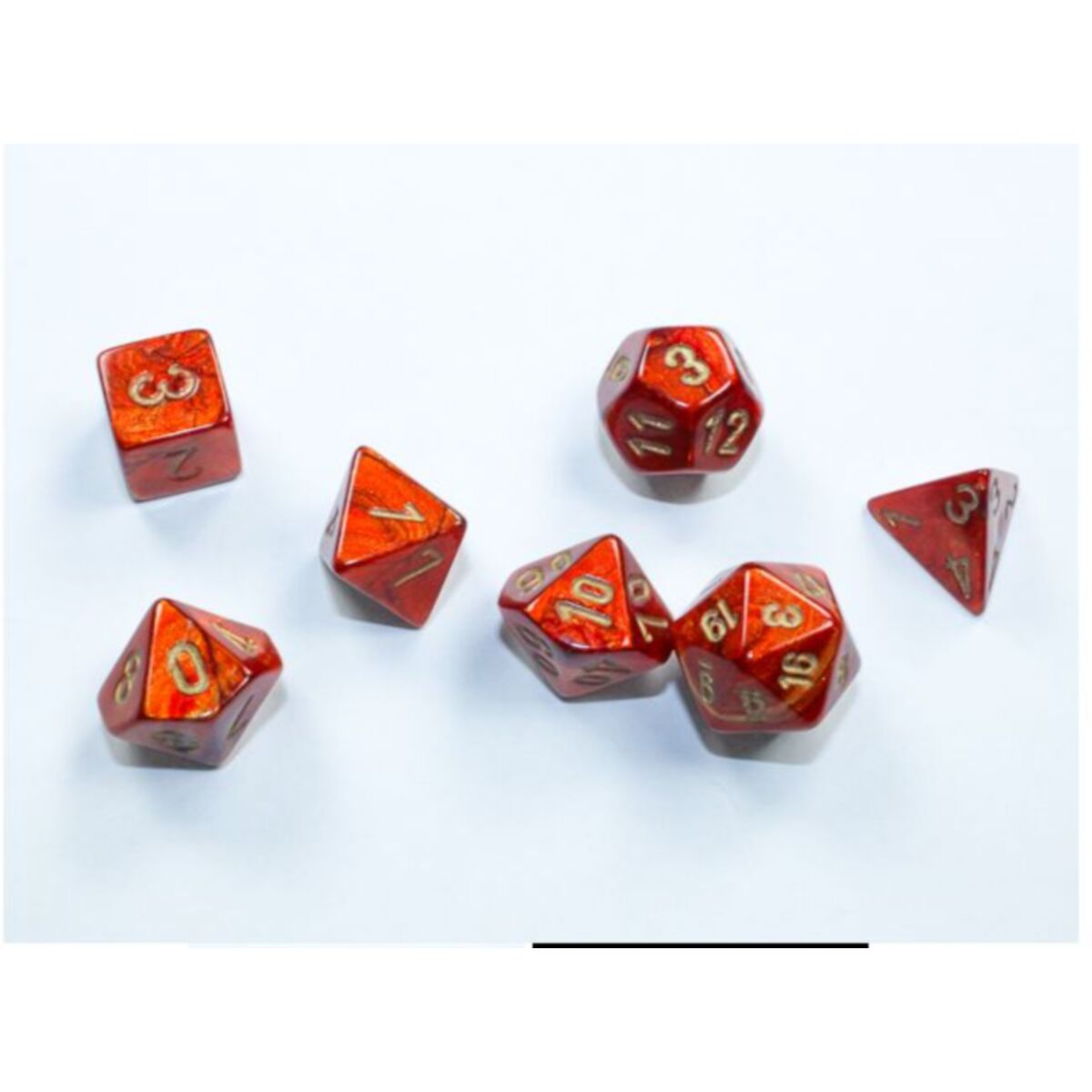 Chessex Scarab Mini Scarlet/Gold 7-Piece Dice Set