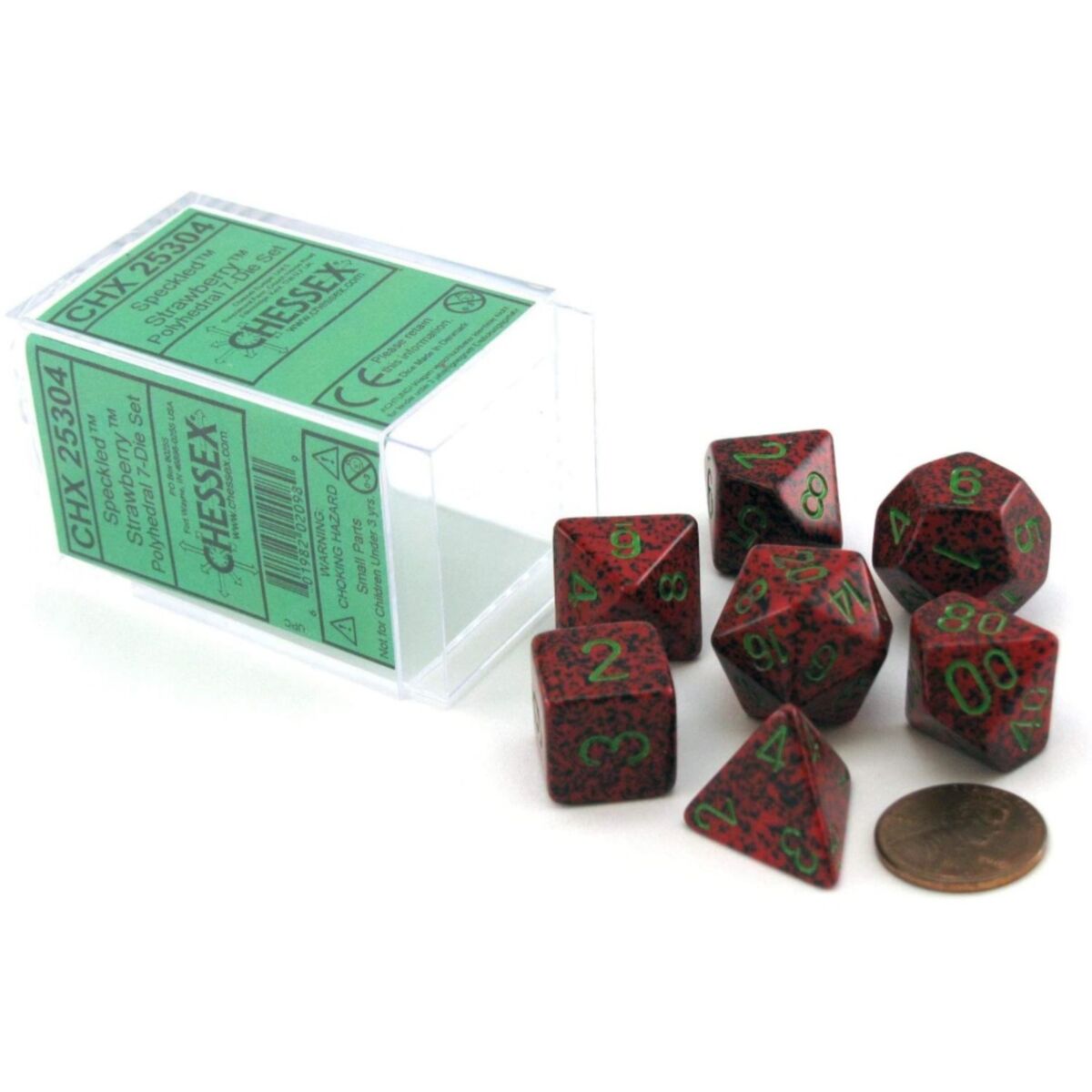 Chessex Speckled Strawberry 7-Piece RPG Dice Set