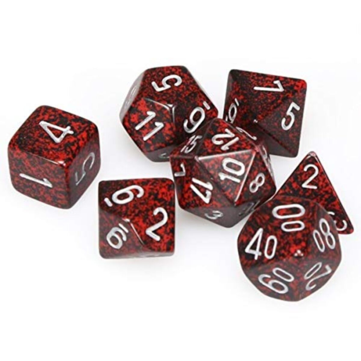 Chessex Speckled Silver Volcano 7-Piece RPG Dice Set