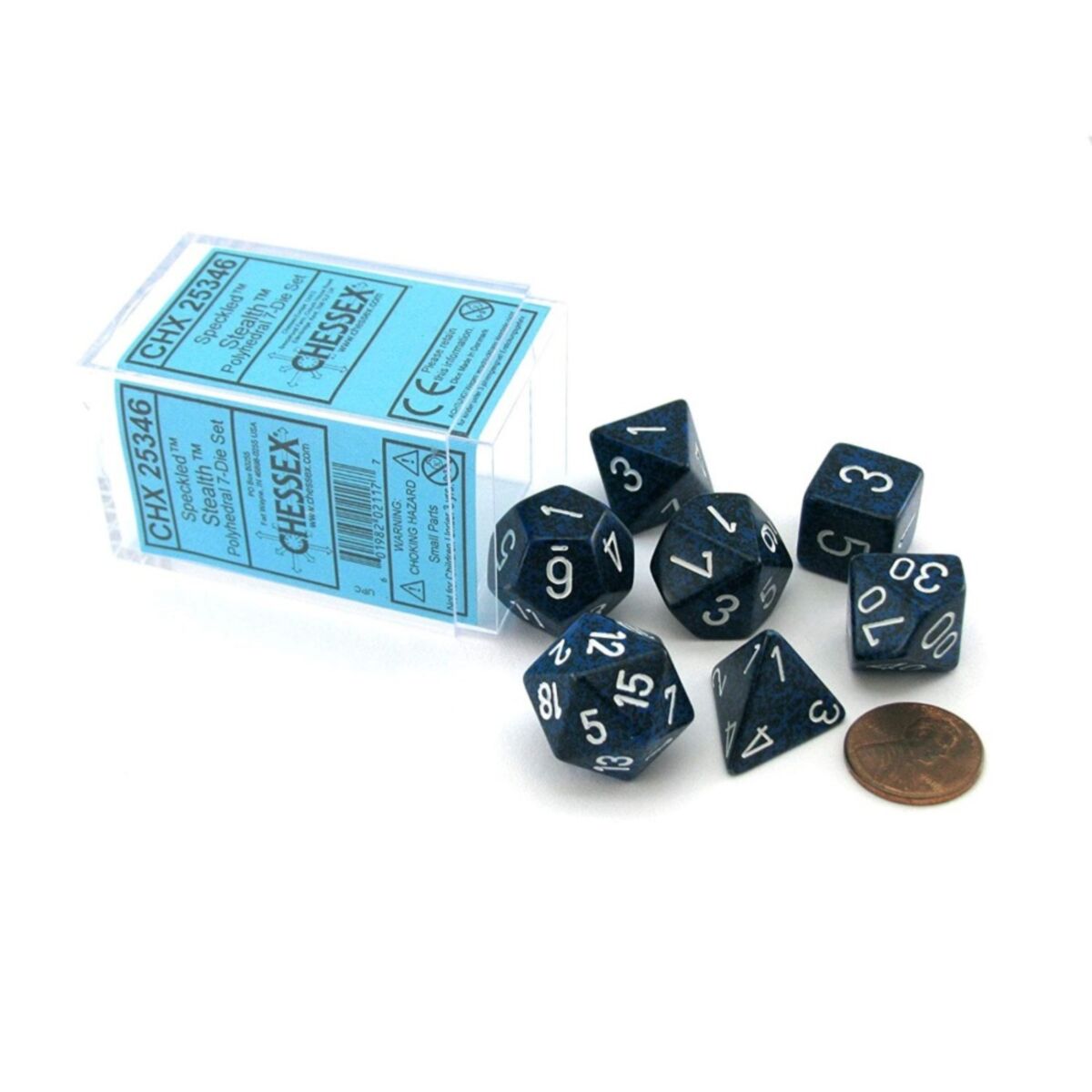 Chessex Speckled Stealth 7-Piece RPG Dice Set