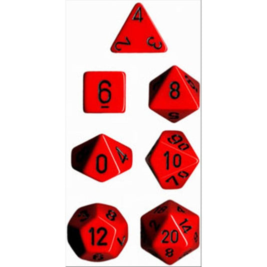 Chessex Opaque Red/Black 7-Piece RPG Dice Set