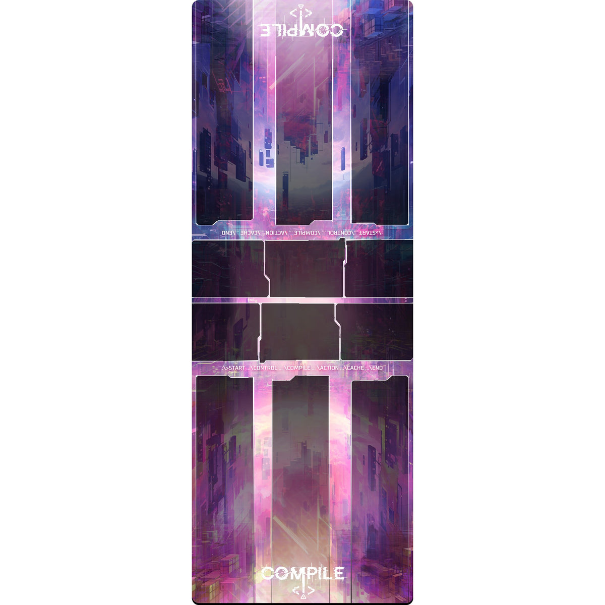 Compile Playmat – purple Compile playmat with card spaces