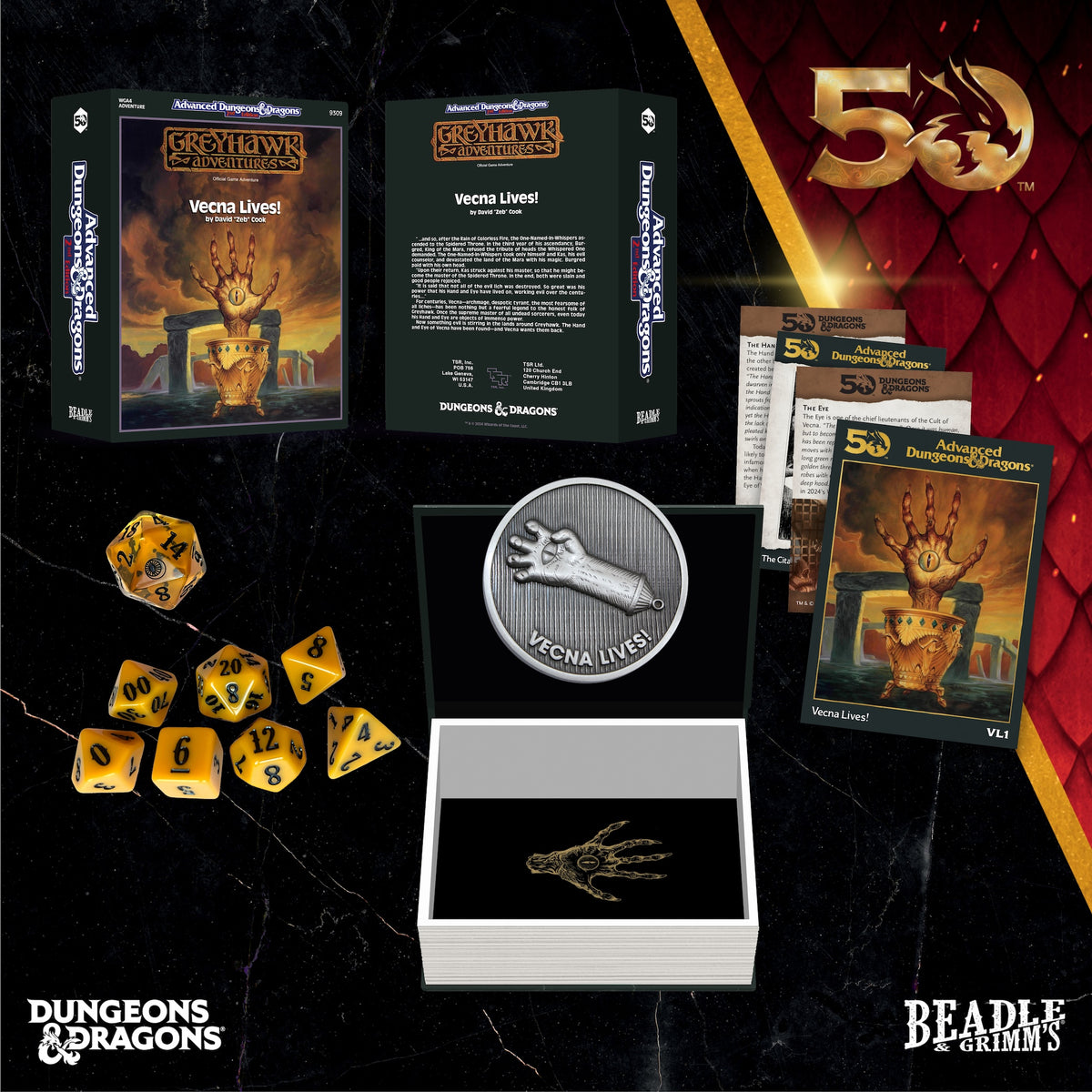 Beadle & Grimm's Classic Module Collection Vecna Lives Dice & Accessories Set D&D 50th