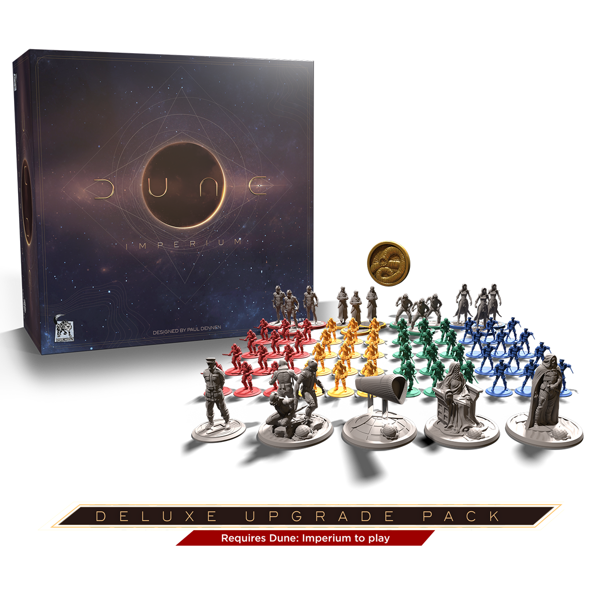 Dune Imperium Deluxe Upgrade Pack – Deluxe Upgrade Pack box and miniature figures