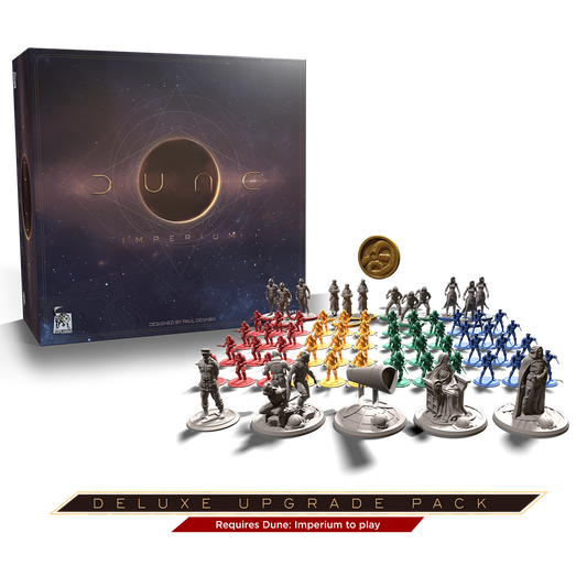 Dune Imperium Deluxe Upgrade Pack – Deluxe Upgrade Pack box and miniature figures