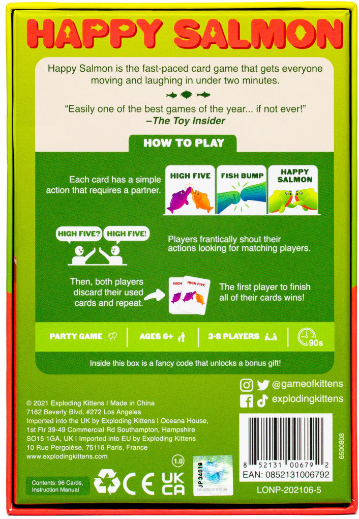 Happy Salmon (By Exploding Kittens) – Card Game – HobbiXchange Christchurch NZ