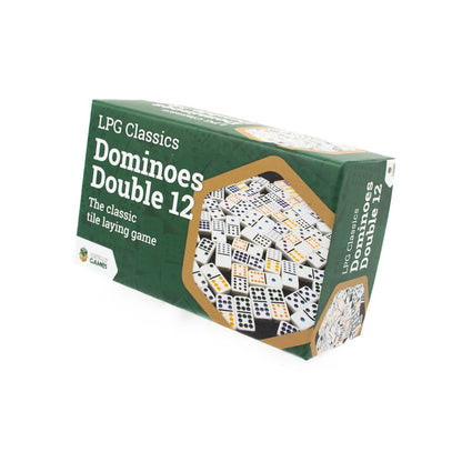 LPG Classics Dominoes Double 12 – 91-Piece Traditional Dominoes Game Set with Carry Bag
