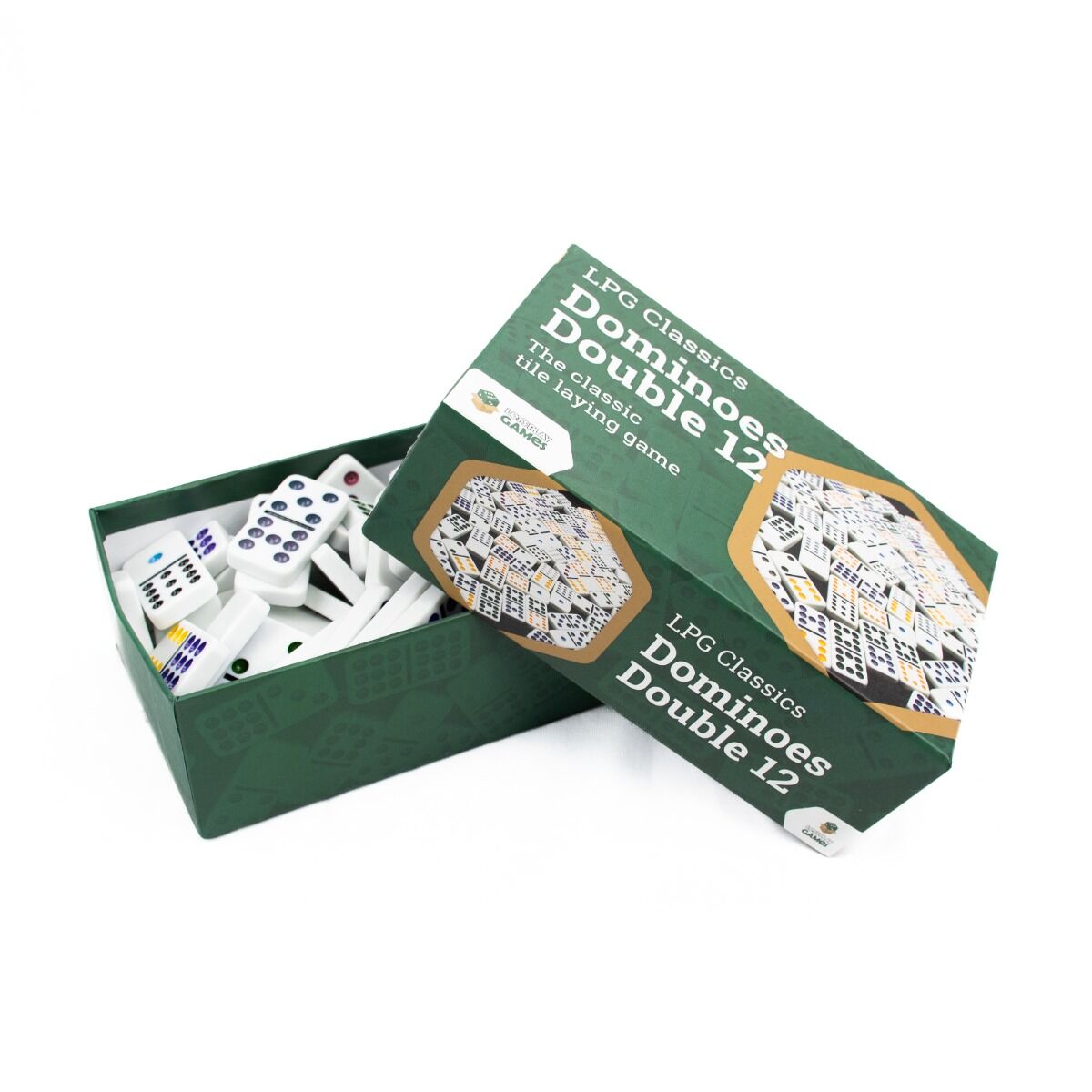 LPG Classics Dominoes Double 12 – 91-Piece Traditional Dominoes Game Set with Carry Bag