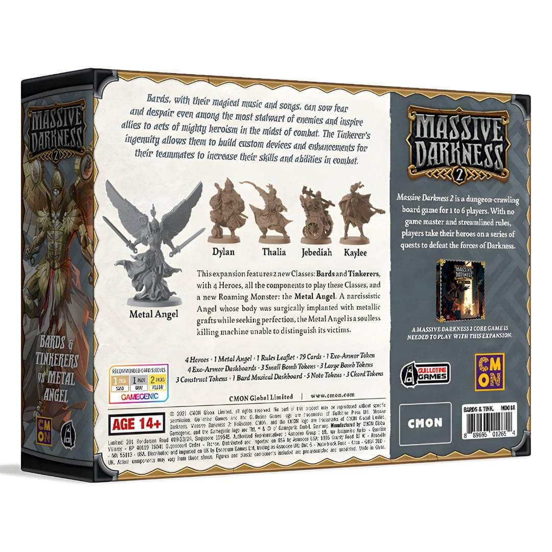 Massive Darkness 2: Bard & Tinkerer Vs Metal Angel (Retail Pre-Order Edition) Retail Board Game Expansion CMON KS001681A
