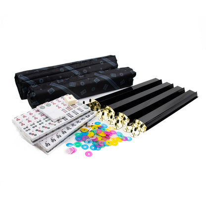 LPG Classics American Mahjong Set – Black Tiles and Racks – open set with tiles and black racks