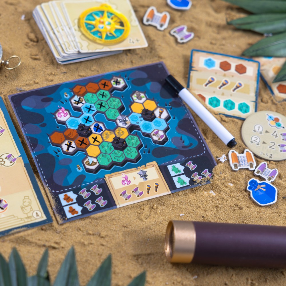 Rivages – map sheets and tokens during play