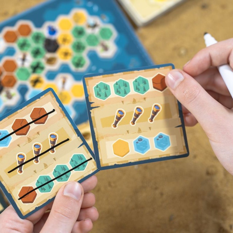 Rivages – map and cards shown during play